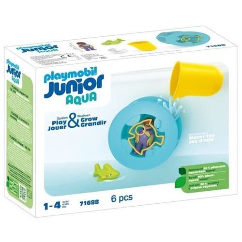 Playmobil Konstruktions-Spielset "Wasserwirbelrad mit Babyhai (71688), JUNIOR" Made in Europe