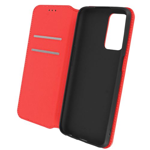 Avizar Étui pour Oppo A16 et Oppo A16s Clapet Portefeuille Fonction Support Vidéo Rouge