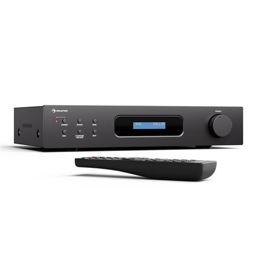 Amplificateur Hifi Stéréo Auna 2X60W Bluetooth Radio Dab+ Cd/Dvd - Chaine Hifi Home Cinéma - Noir