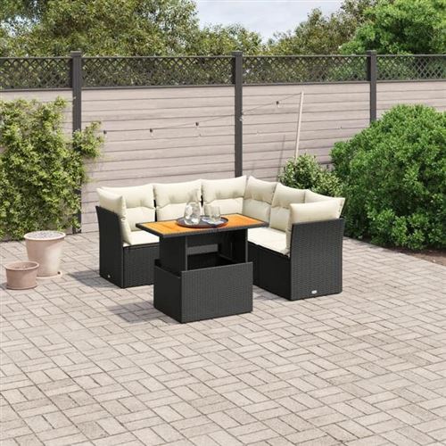 Non Communiqué Noir Vidaxl Salon De Jardin Avec Coussins 5 Pcs, Canapés De Terrasse, Ensemble De Meubles De Patio, Mobilier D'extérieur, 3270825
