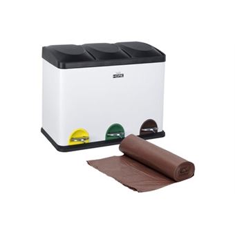 Corbeille De Recyclage 30 Litres 2 Compartiments - Poubelle Tri Sélectif Écologique Pour Maison Et Bureau