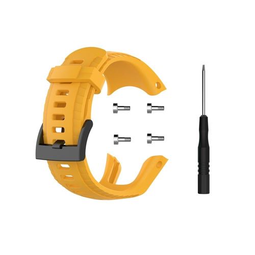 Non Communiqué Jaune Bracelet En Silicone Souple Pour Suunto 5 22.5Mm