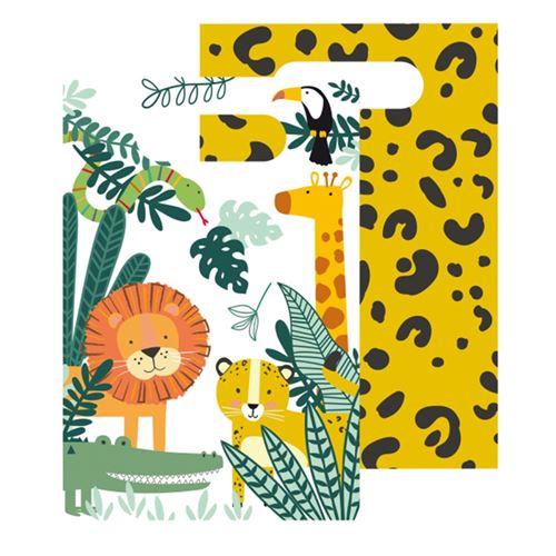 8 sacs cadeaux safari nature sauvage 16.5x23cm - 9909354 AMSCAN