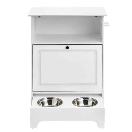 Comparer les prix de VEVOR Gamelles Chiens Surélevées Armoire de Rangement Aliments Jouets 60x35x80cm