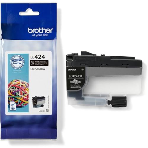 Cartouche d'encre Brother LC424BK Noir pour DCP-J1200W Cartouche d'encre Brother LC424BK Noir pour DCP-J1200W