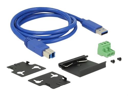 Delock External Industry Hub 7 x USB 3.0 Type-A with 15 kV ESD protection - Concentrateur (hub) - 7 x SuperSpeed USB 3.0 - fixation murale - Tension CC