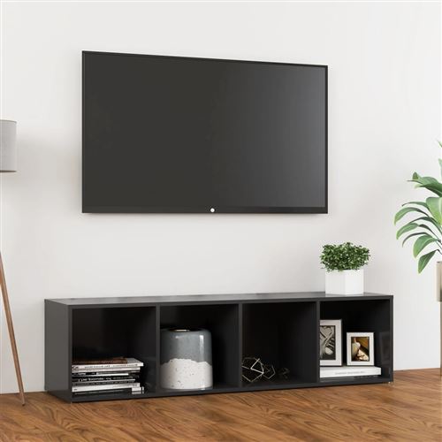 vidaXL Meuble TV Gris 142,5x35x36,5 cm Aggloméré