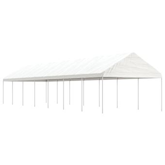 vidaXL Prieel met dak 15,61x4,08x3,22 m polyetheen wit3155515 - 1