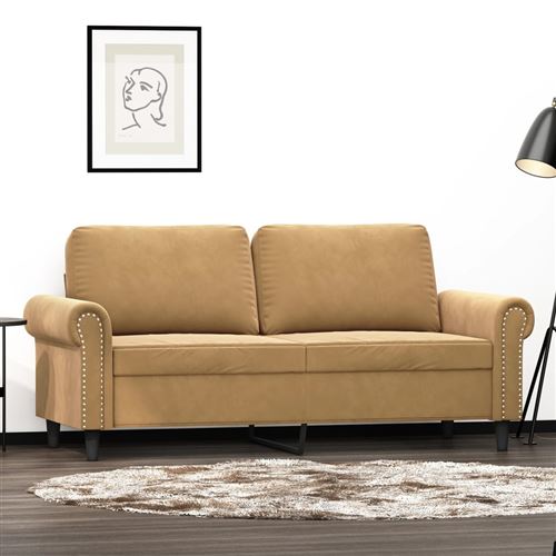Non Communiqué Marron Vidaxl Canapé À 2 Places 140 Cm Velours