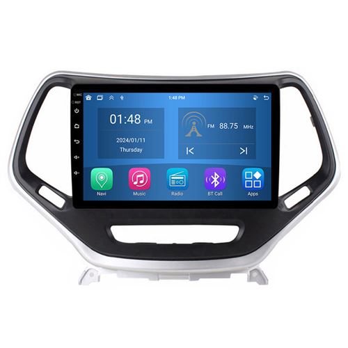 Autoradio RoverOne® Bluetooth CarPlay Android Auto Navigation 4Go RAM 64Go ROM pour Jeep Cherokee 5 KL 2014-2018