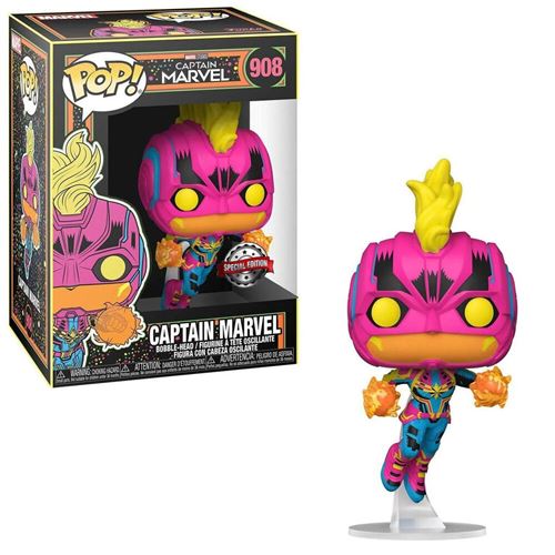 Non Communiqué Figurine Funko Pop! N°908 - Marvel - Black Light Captain Marvel