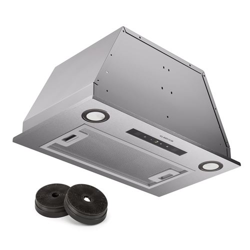 Klarstein Hotte Aspirante Encastrable 52 Cm, Hotte De Cuisine Led, 439 M³/H, Min Argent