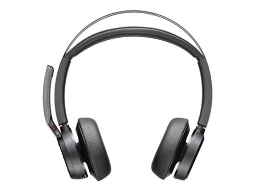 Poly Voyager Focus 2 UC - Micro-casque - sur-oreille - Bluetooth - sans fil, filaire - Suppresseur de bruit actif - USB-A via adaptateur Bluetooth - certifié Zoom