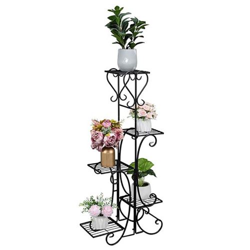 Support de pot de fleur ply-hpj-001 Style fer forgé 51x24x107.5 cm Noire