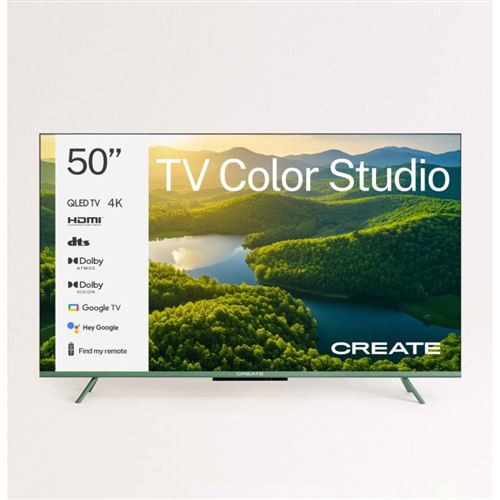 TV COLOR STUDIO Téléviseur intelligent QLED 4K avec écran antireflet et cadre de couleur Sauge