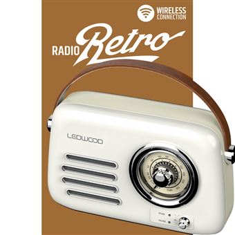 Radio Portable Rétro Ledwood Alma - FM, Bluetooth 5.3, USB, Batterie Rechargeable, 30W, Look Vintage Rouge