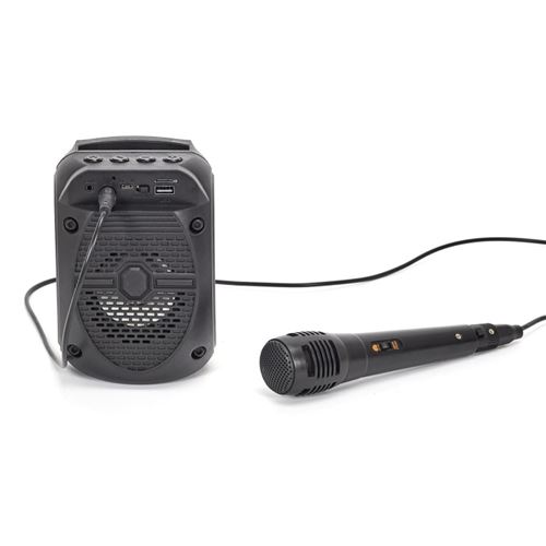 Non Communiqué Noir Enceinte Sans Fil "Karaoké & Micro" 15Cm