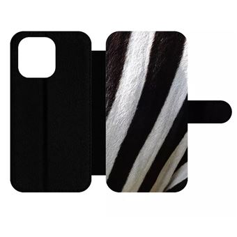 Etui My-Kase pour iPhone 13 PRO - zebré - Simili-cuir - Noir - Coque et