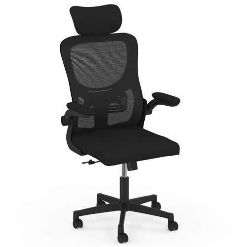 Chaise de bureau ergonomique noire avec roulettes