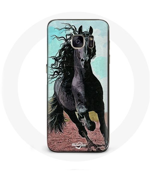 Coque pour Samsung Galaxy S6 Cheval Noir De La Race Frisonne Maniacase