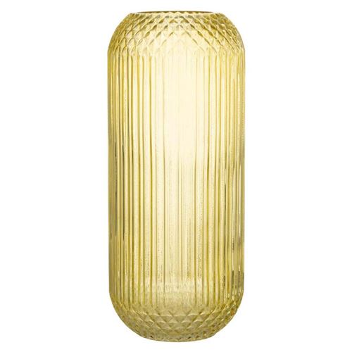 Non Communiqué Jaune Vase Design En Verre "Droit" 36Cm