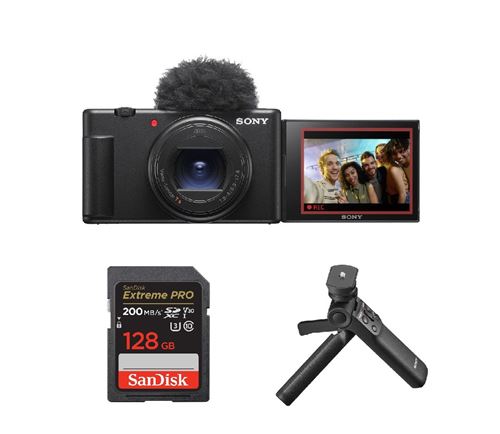 Sony Zv-1 II Noir + Sony Gp-Vpt2Bt Noir + Sandisk 128Go Extreme Pro Uhs-I Sdxc