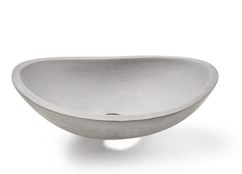 Vasque à poser / lavabo en ciment coloris gris beton - Longueur 45 x Hauteur 15 x Profondeur 35 cm - PEGANE -