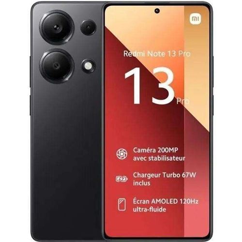 Smartphone Xiaomi redmi note 13 pro noir 6.67 pouces RAM 8 Go stockage 256 Go État correct -  reconditionné disponible sur Fnac