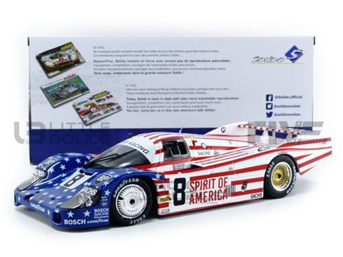 Voiture Miniature de Collection SOLIDO 1-18 - PORSCHE 956 LH - Le Mans 1986 - Blue / White / Red - 1805503