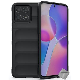 Coque pour Huawei Honor X8 - housse etui silicone gel fine + verre trempe - NOIR 3D - htdmobiles - 1