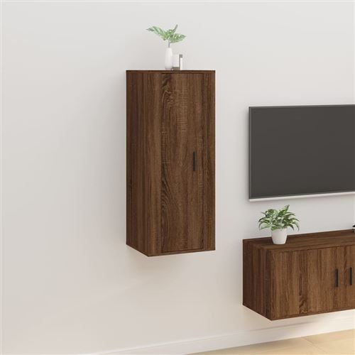 vidaXL Meuble TV mural Chêne marron 40x34,5x100 cm
