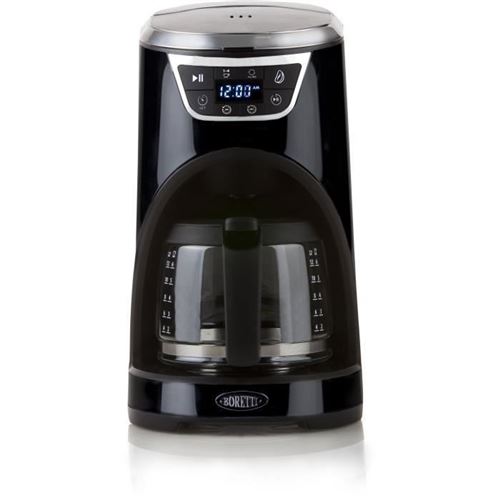 Boretti B410 Cafetiere Programmable - 1000w - 1,5 L : 12 Tasses - Noir