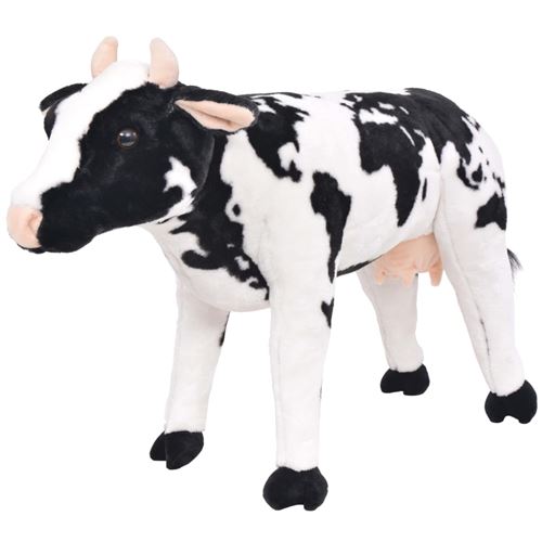 vidaXL Jouet en Peluche Vache Chaise en Poupee Vache en Peluche ealiste Enfants Tout petits Gacons Filles Noir et Blanc XXL 76x49 cm Peluche Achat prix fnac