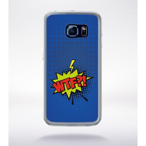Coque Wtf Fond Bleu Lectrique Compatible Samsung Galaxy S6 Edge Transparent
