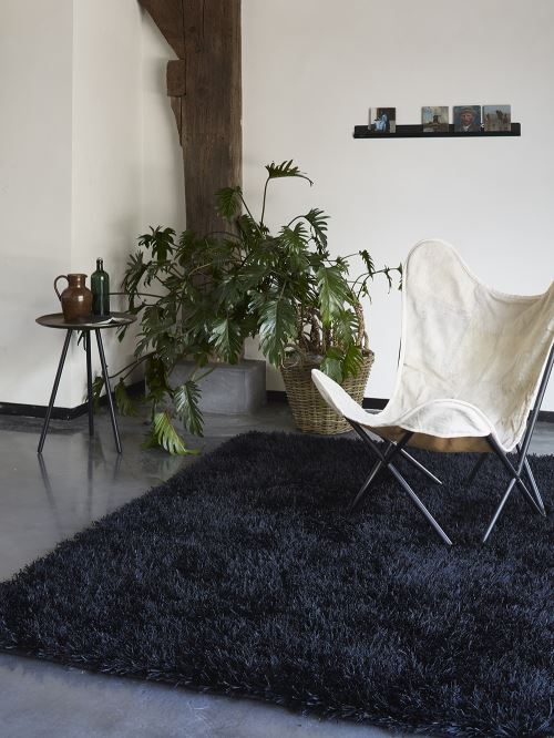 Tapis COOL GLAMOUR shaggy laiton Esprit Home Noir 140x200
