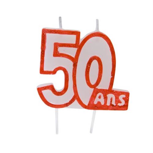 Bougie Fete Anniversaire 50 Ans Blanche Et Rouge X1 Ref Bga1104 Achat Prix Fnac