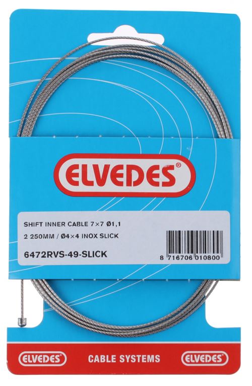 Elvedes -derailleur nappe de câble interne argent 1,1 mm 2250 mm