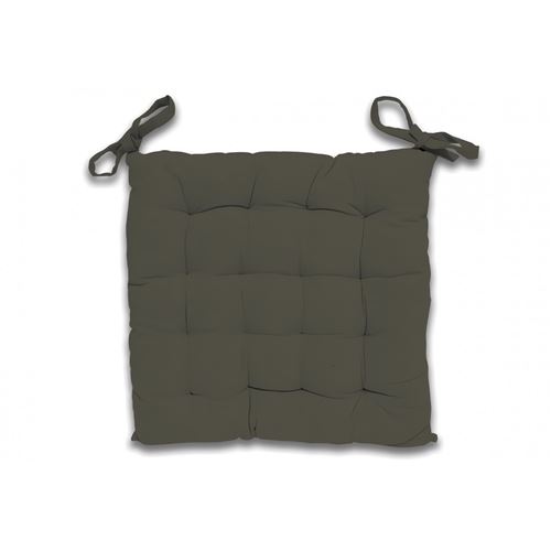 Dessus de chaise capitonné 40x40x5 cm en coton PANAMA taupe