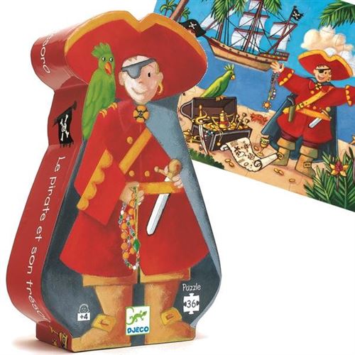 Puzzle Djeco Silhouette Pirate 36 Pieces Enfants Garçons 4 Ans +