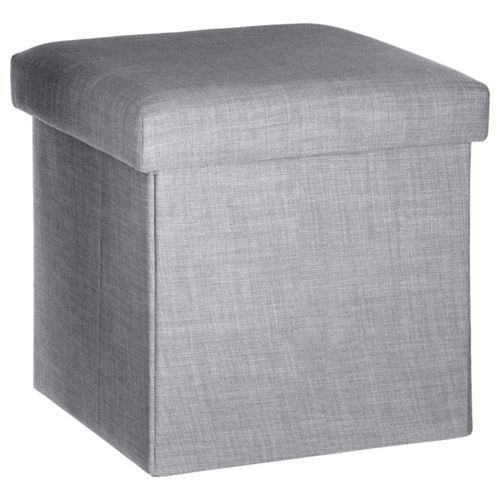 Pouf pliant gris clair Atmosphera cr&eacute;ateur d'int&eacute;rieur - Gris clair
