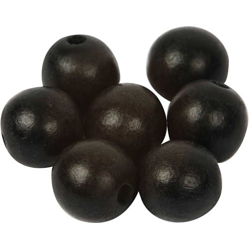 Creotime perles noires 14x2 mm 55 pièces