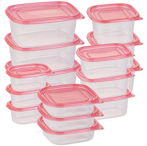 Pack de 15 boîtes de conservation en plastique - 5 formats