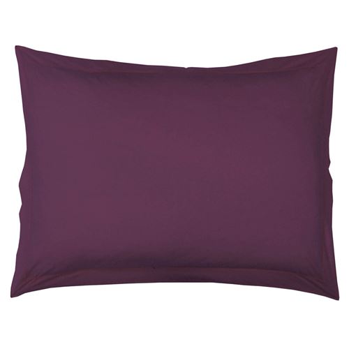 Taie d'oreiller volant plat 50 x 70 cm uni 57 fils lina + point bourdon Myrtille