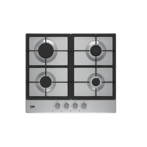Plaque Gaz Beko HIAG64225SX 7718086714 7400W 4Foyers Bouton Alimenté au Gaz Encastrable Acier Inoxydable Inox