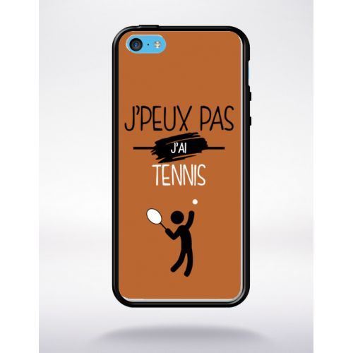Coque j peux pas j ai tennis 8 compatible apple iphone 5c bord noir silicone