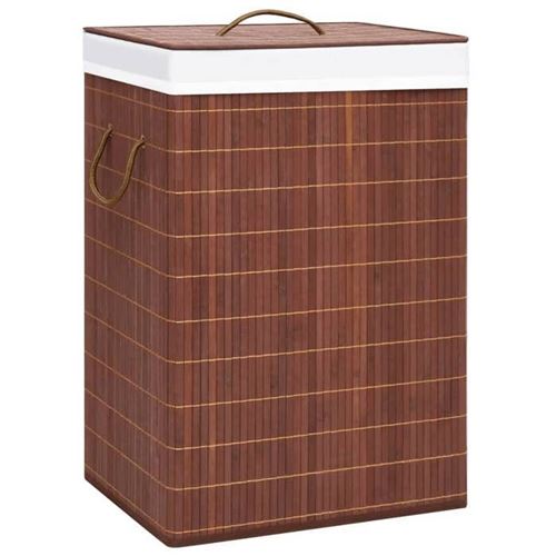 vidaXL Panier à linge avec 2 sections bambou marron 72 L320747