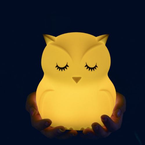 Jouet lumière de nuit de chevet de jouet de bébé de hibou mignon de bande dessinée LED de nuit de lumière de bébé