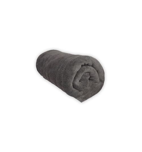 Couverture polaire microfibre - 180 x 220 cm - Gris