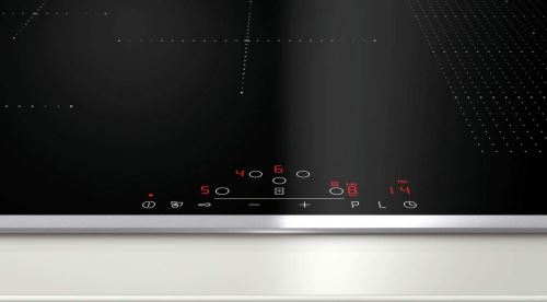 Neff T58BD20N0 - Table de cuisson à induction - 5 plaques de cuisson - Niche - largeur : 78 cm - profondeur : 50 cm - noir - avec garnitures en acier inoxydable