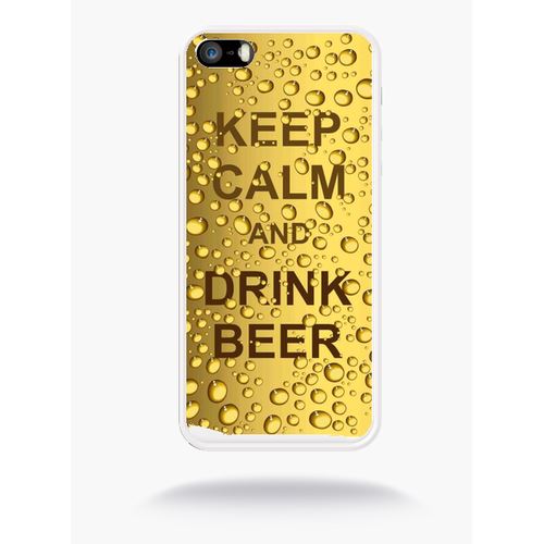Coque Keep Calm Biere Bulle Compatible Apple Iphone Se Silicone Blanc Mat